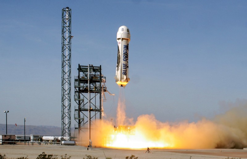 Blue Origin’s passenger-carrying spaceship New Shepard undergoes testing